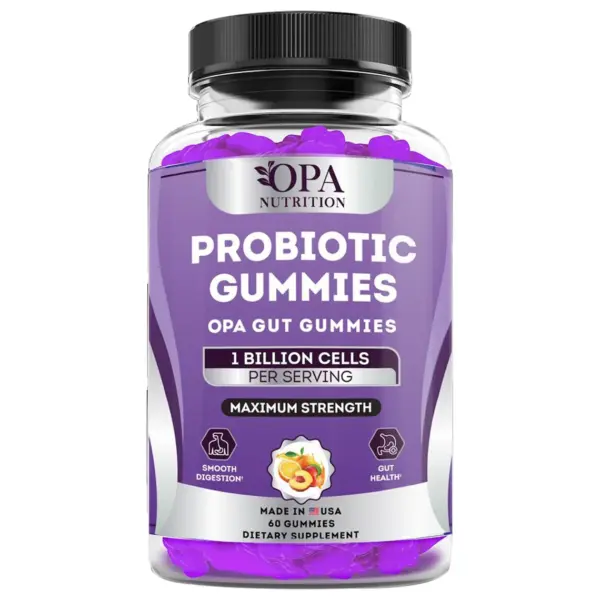 OPA Probiotic Gummies 1 Billion CFU, Gut Health, Gas & Bloating Relief - 60 Ct.