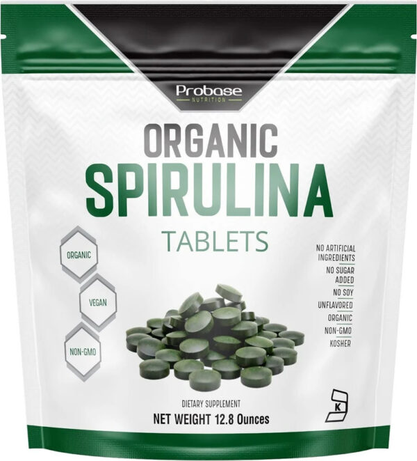 Organic Spirulina Supplement, 3000MG Per Serving, Approx. 720 Tablets (4 Month Supply), Rich in Prebiotics & Proteins, Vegan, Superfood